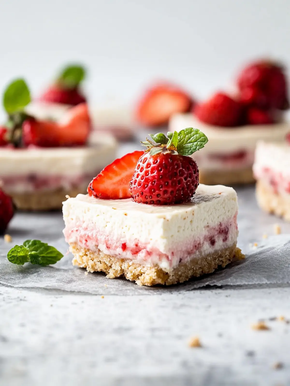 Erdbeer-Käsekuchenriegel