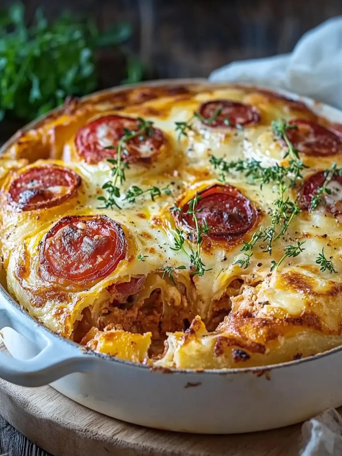 Rouladentopf aus dem Ofen