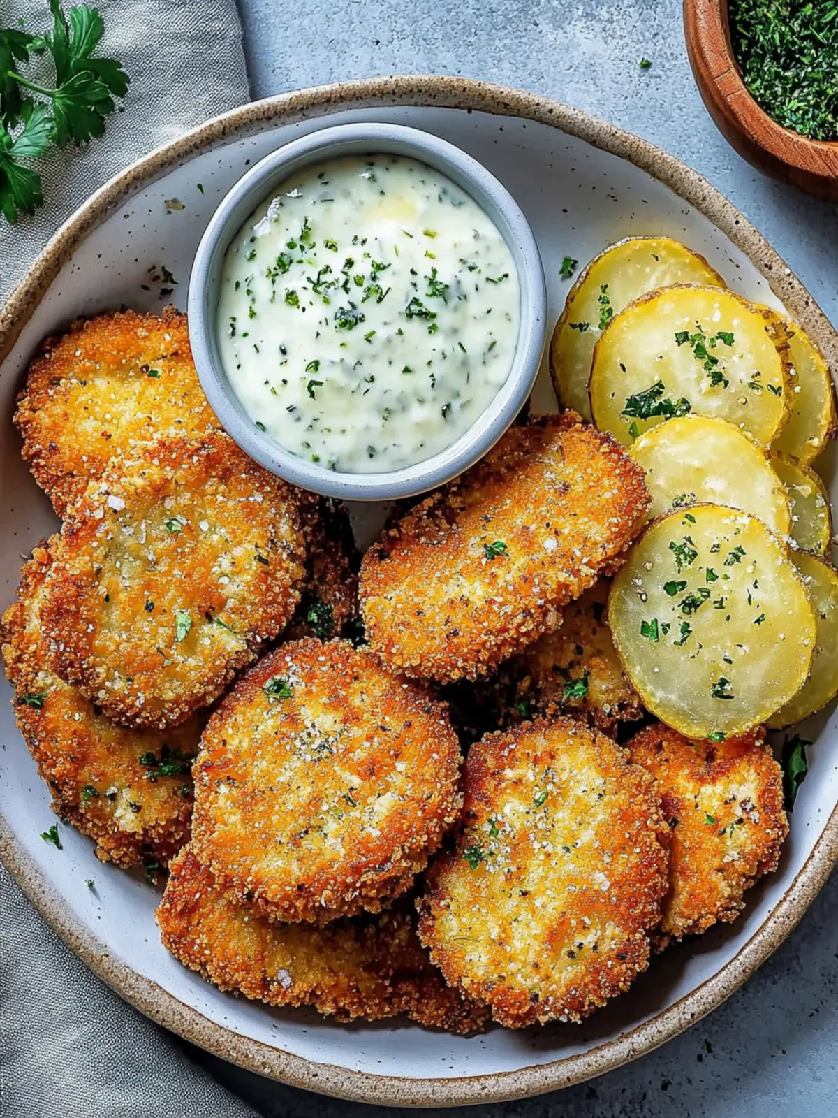 Airfryer Kohlrabi Schnitzel Kräuter