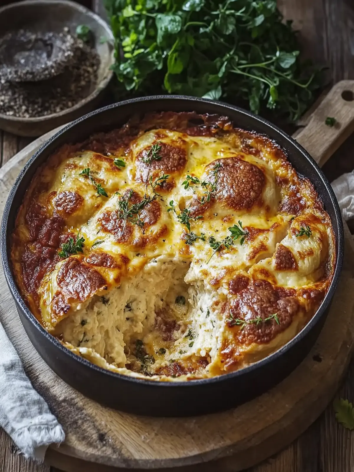 Rouladentopf aus dem Ofen