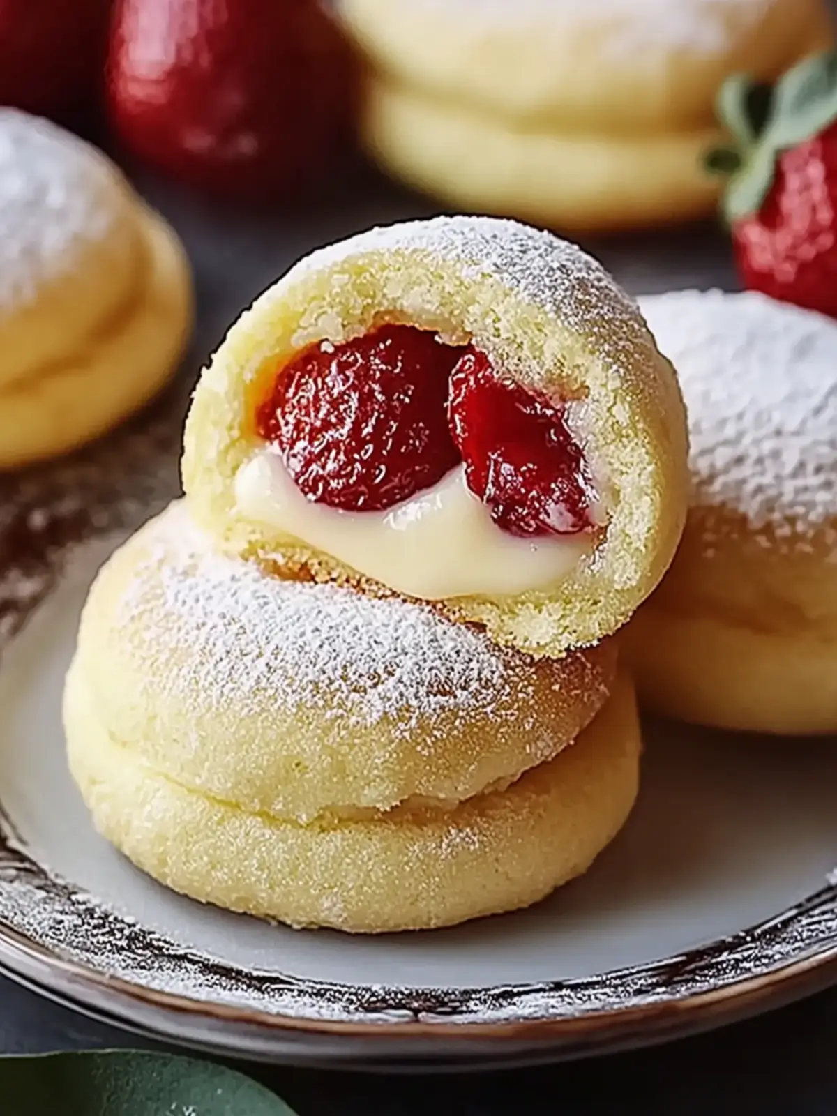 Erdbeer-Käsekuchen-Kekse