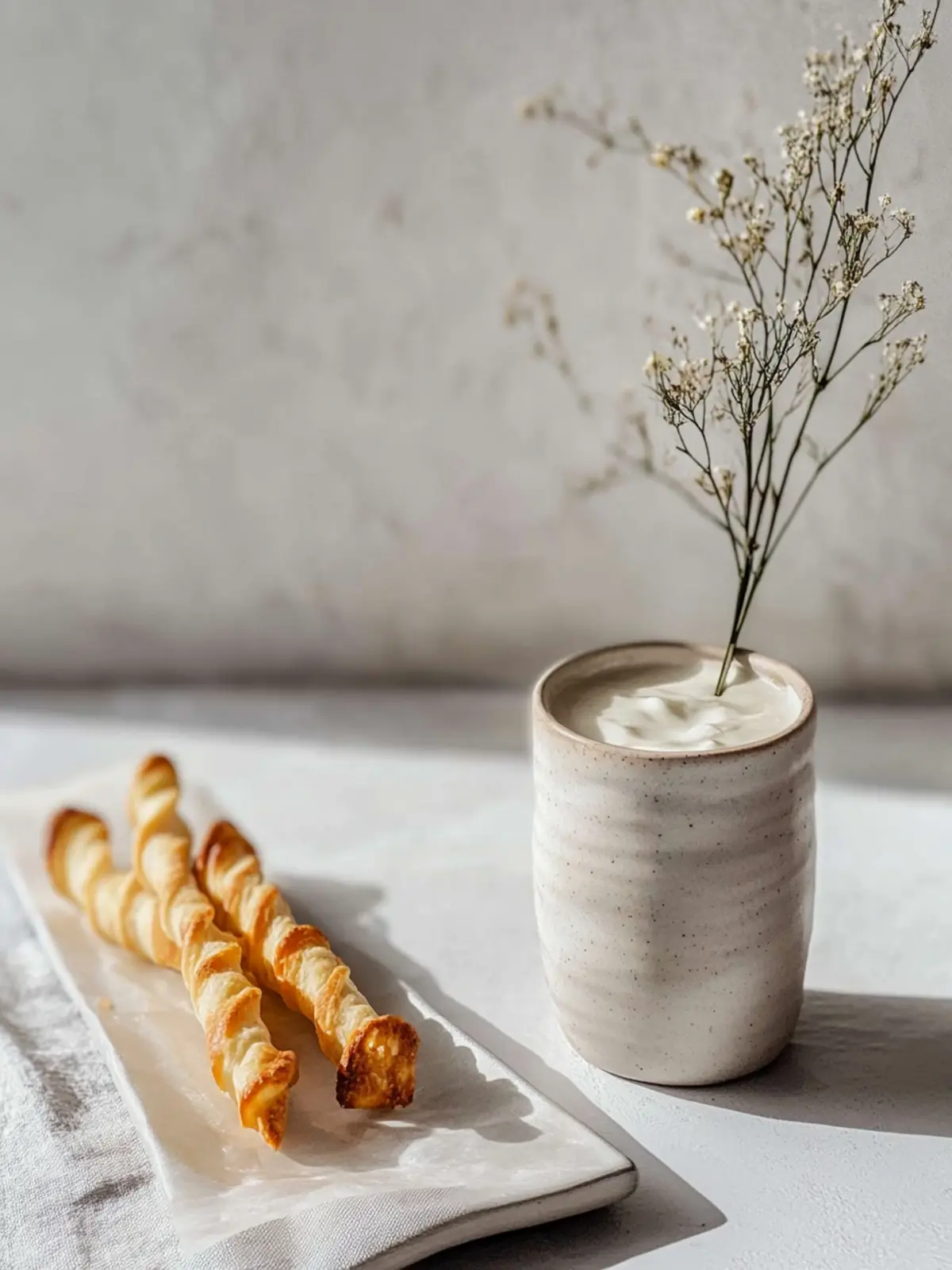 Käsestangen aus Blätterteig