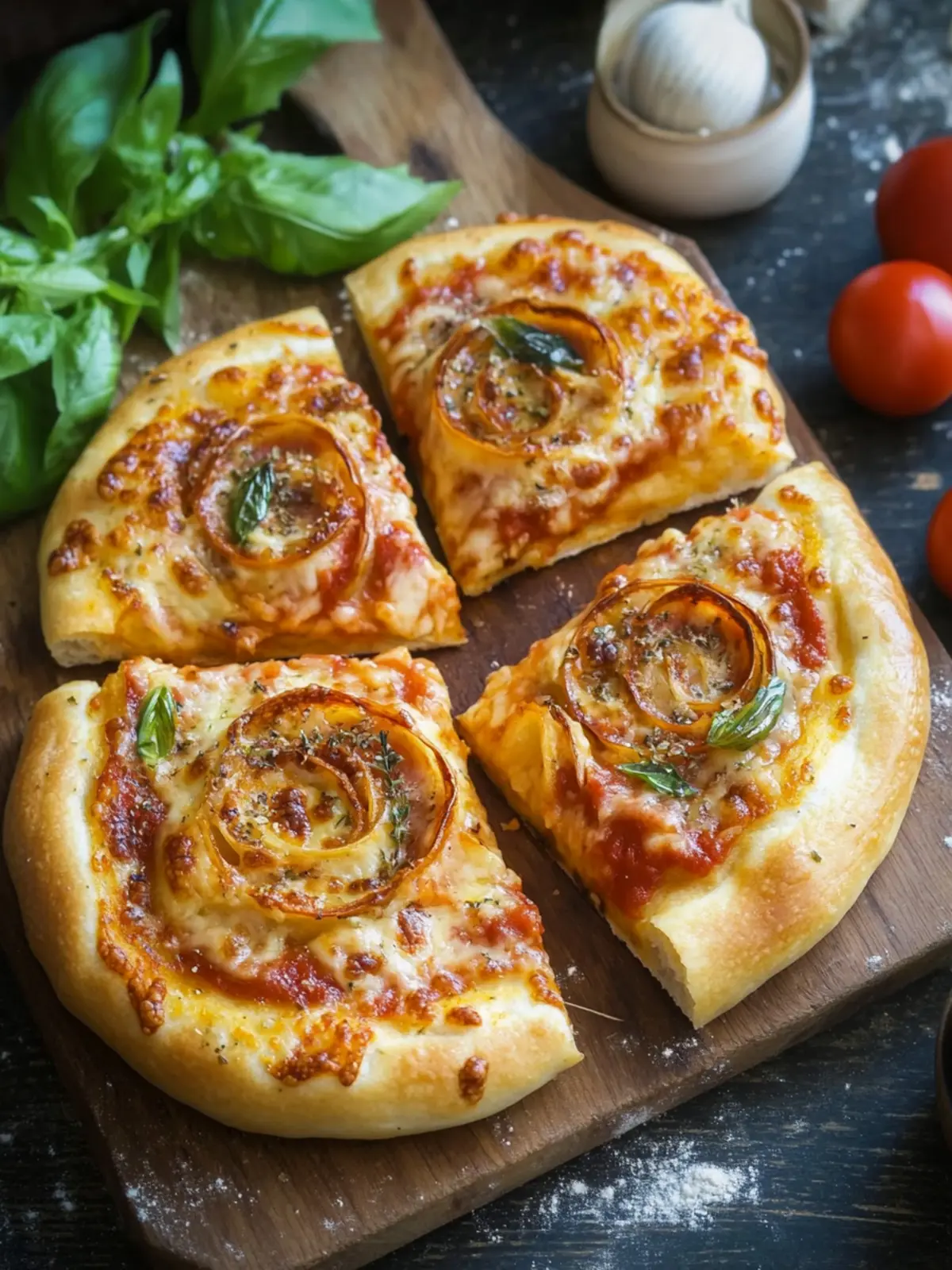 Pizzaschnecken mit Pizzateig