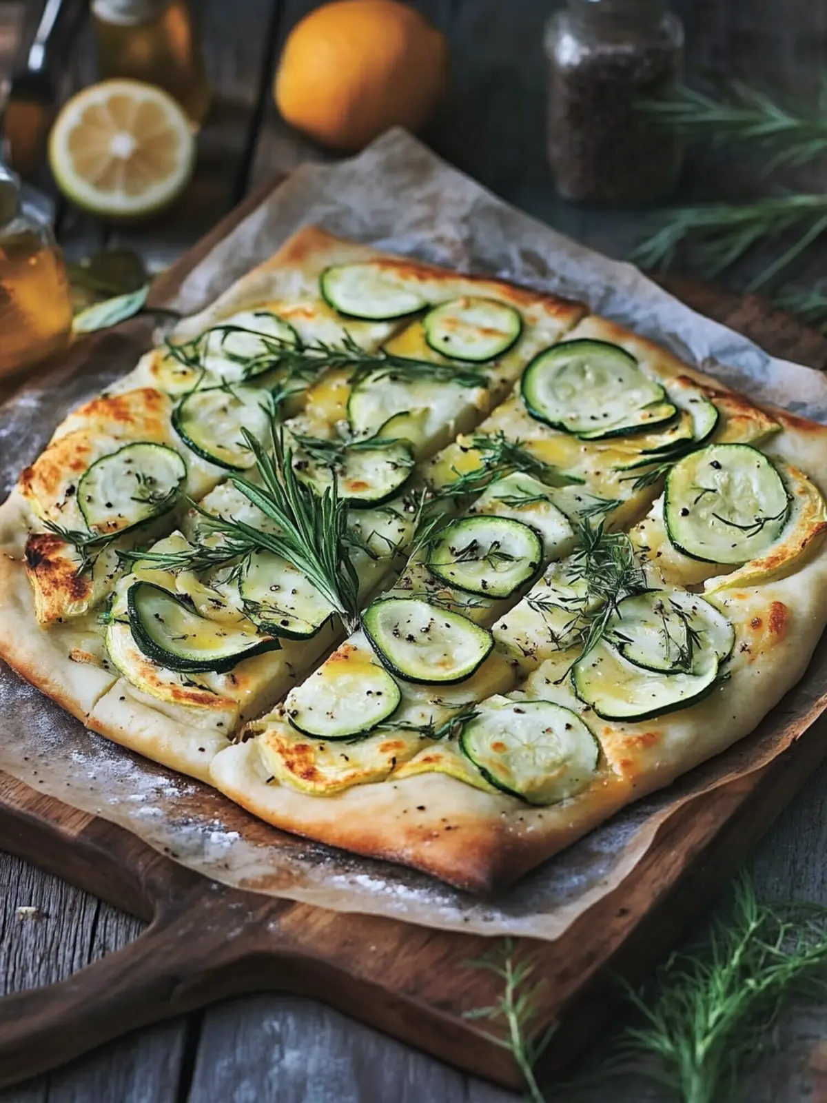 Zucchini-Fladenbrot aus dem Ofen