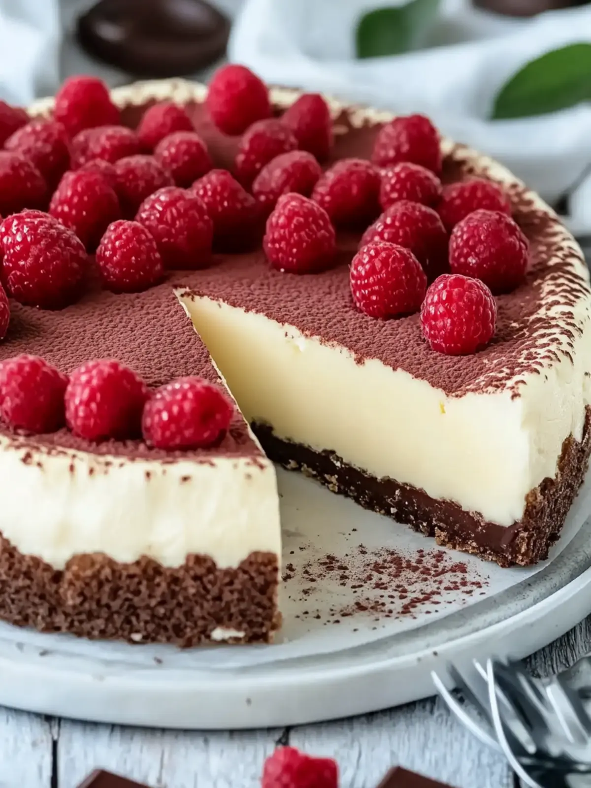 Cheesecake mit Schokoladenboden