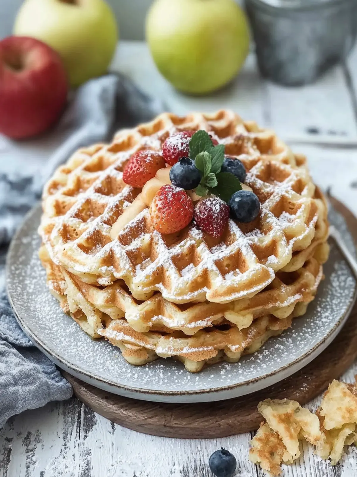 Fluffige Apfel-Zimt-Waffeln