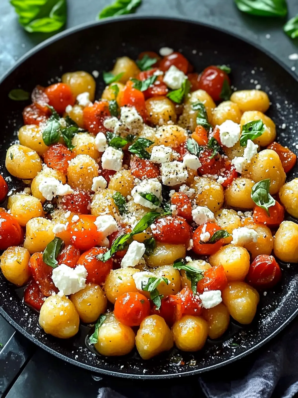 Gnocchi vegetable pan with feta