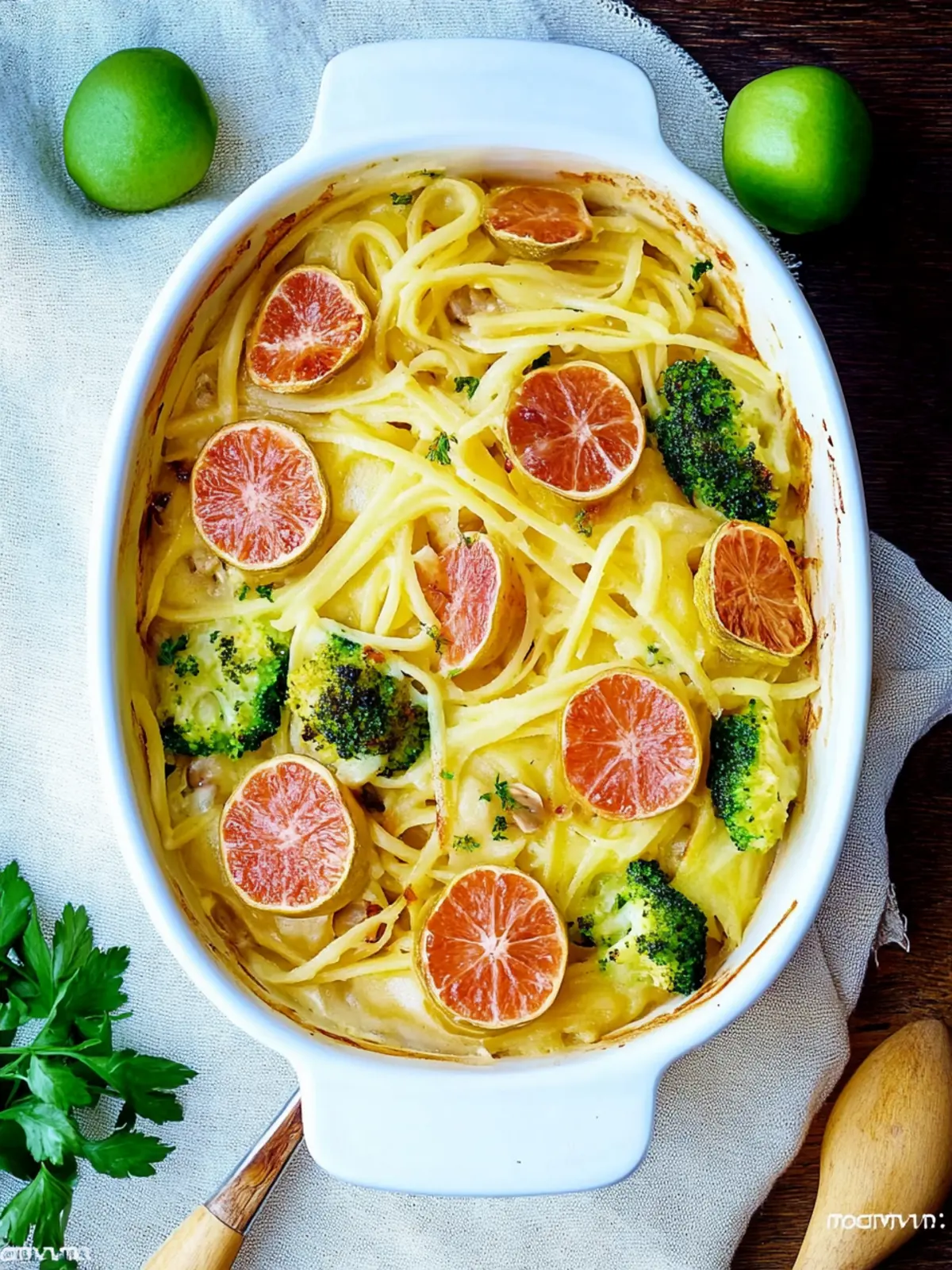 Spaetzleauflauf mit Rosenkohl und Kasseler