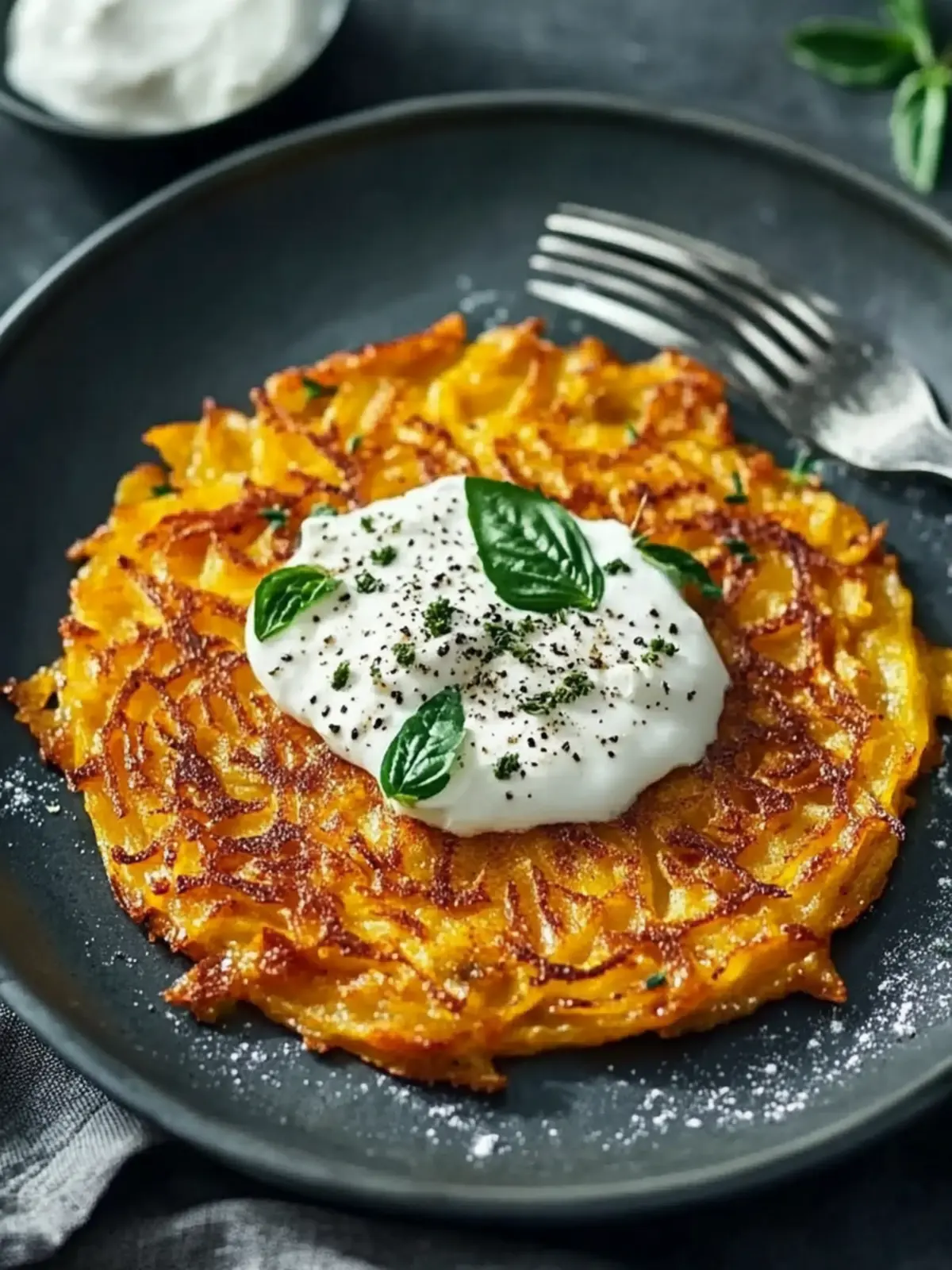 Kürbis-Rösti mit Kräuterquark