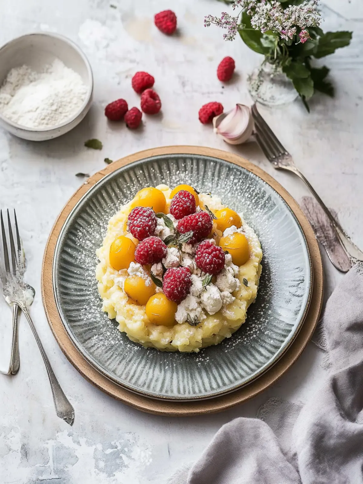 Rahmpilze mit Kartoffelstampf