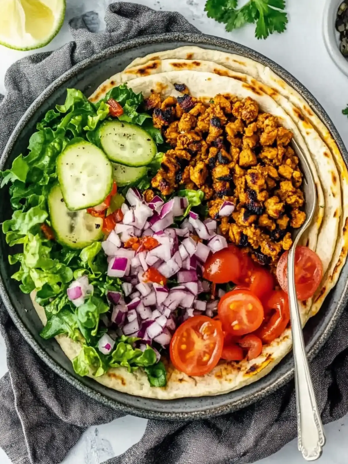 Einfache vegetarische Shawarma mit Linsen