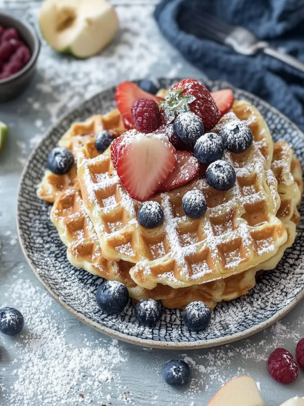 Fluffige Apfel-Zimt-Waffeln