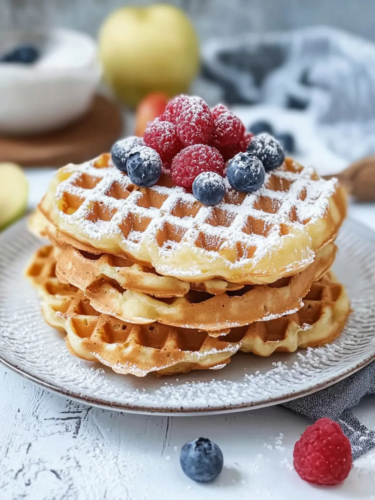Fluffige Apfel-Zimt-Waffeln