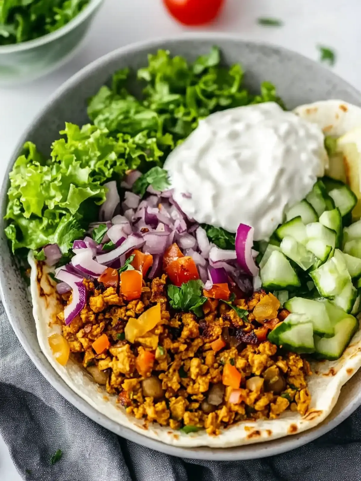 Einfache vegetarische Shawarma mit Linsen
