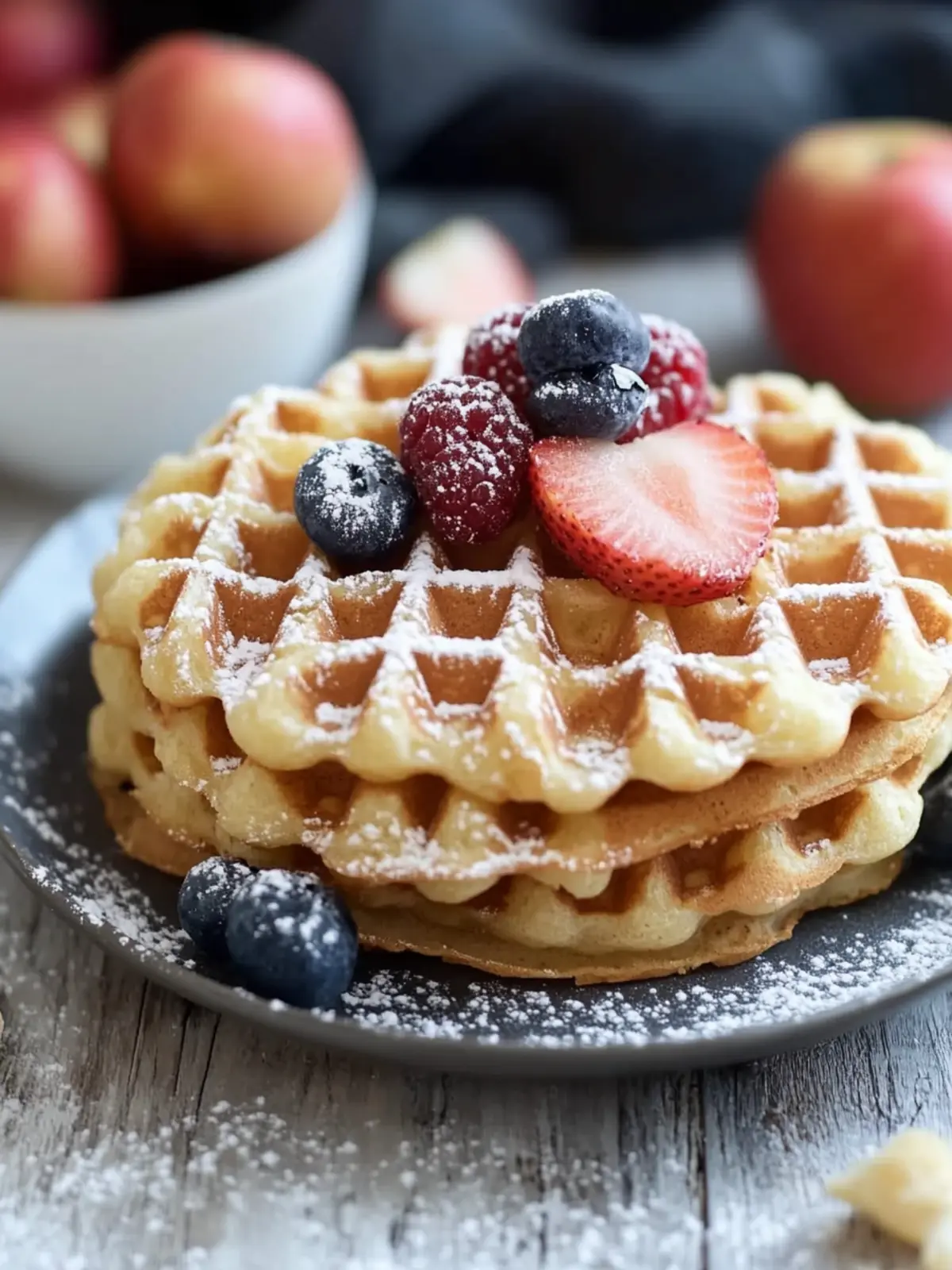 Fluffige Apfel-Zimt-Waffeln