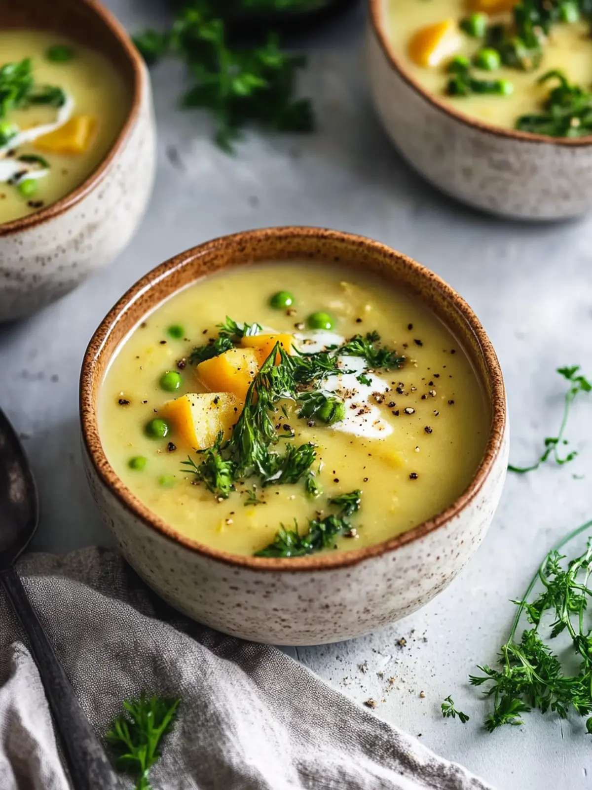 Vegane Kartoffelsuppe mit Lauch