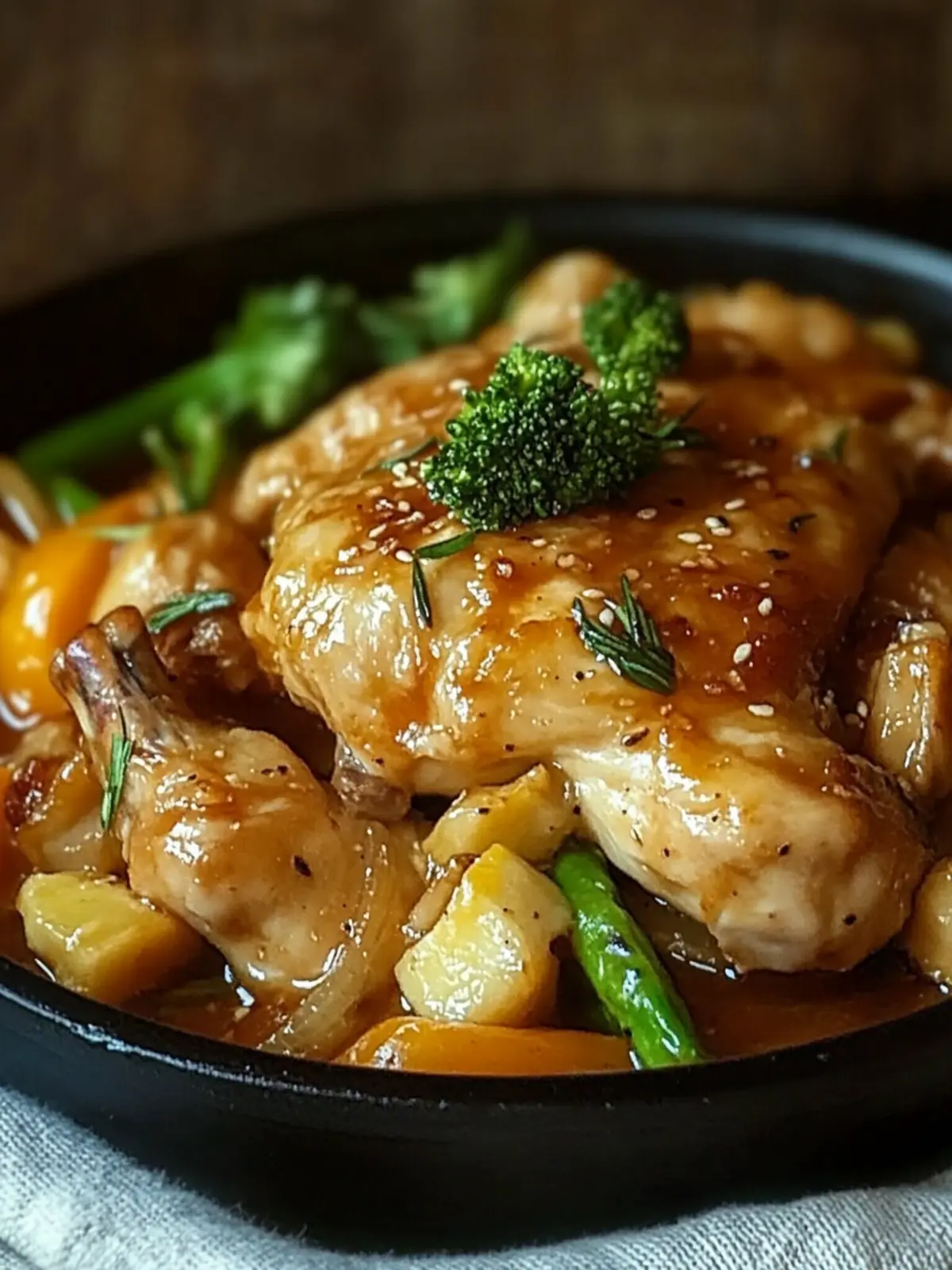 Gemüsepfanne mit Huhn