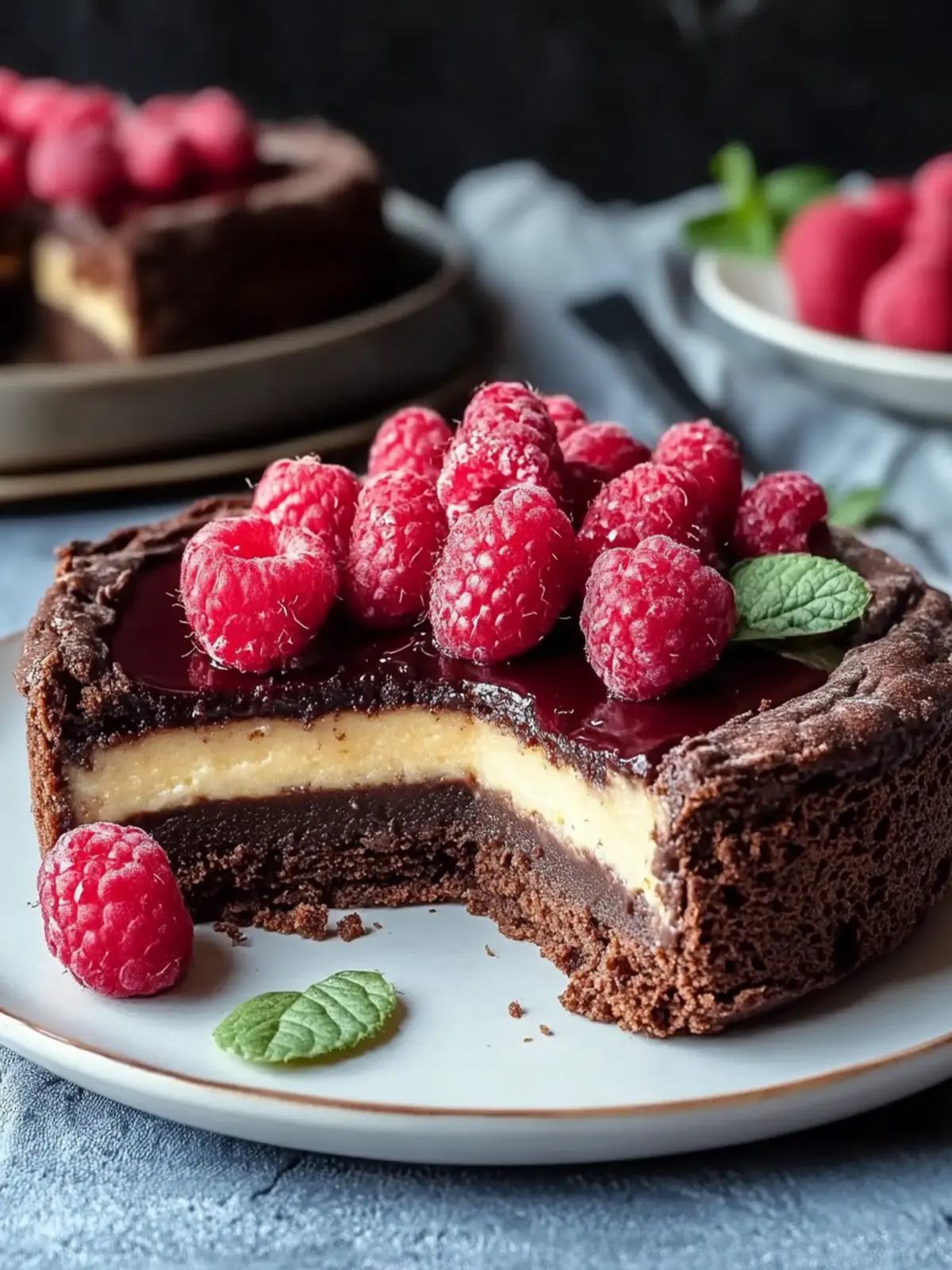 Himbeer-Brownie-Käsekuchen