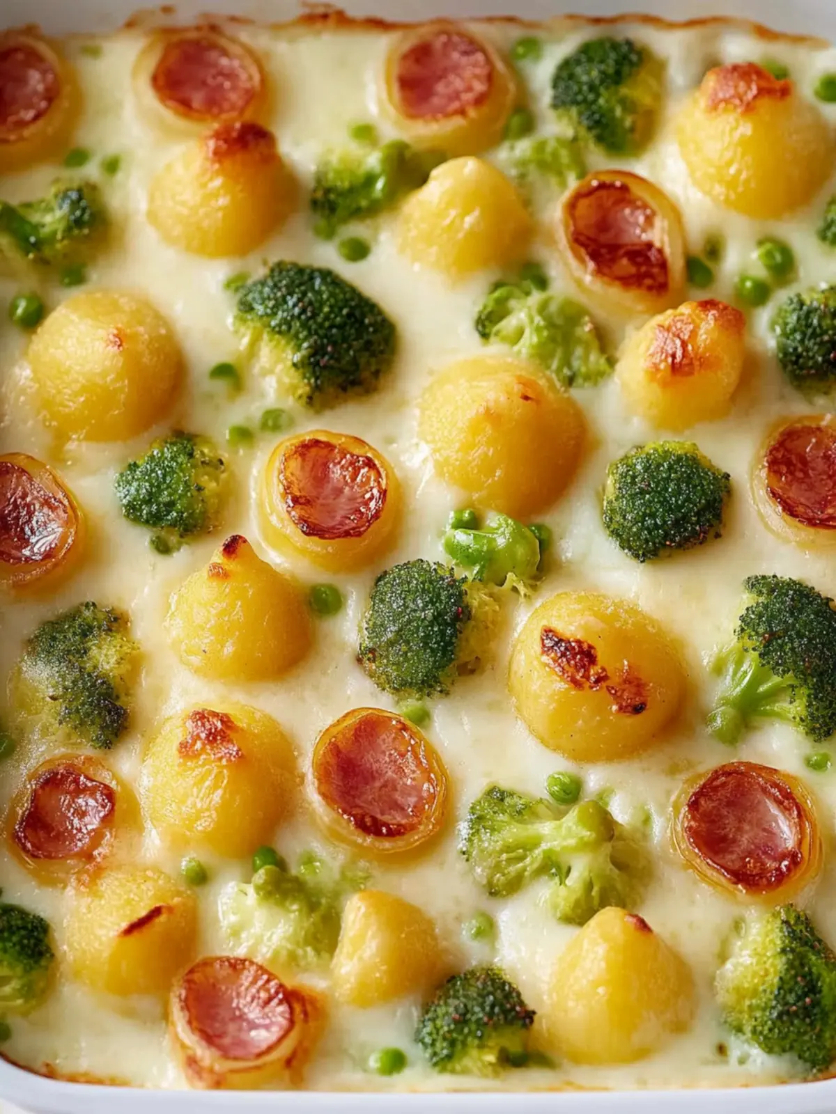 Rosenkohlauflauf mit Kartoffeln und Speck