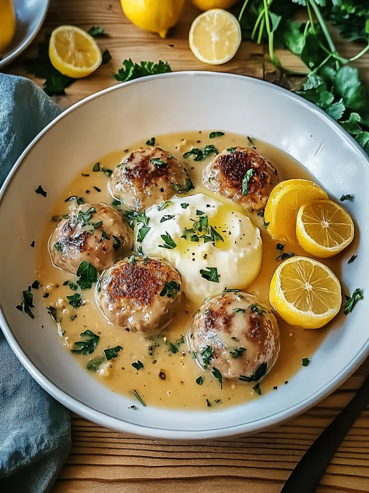 Hackbällchen in cremiger Sauce