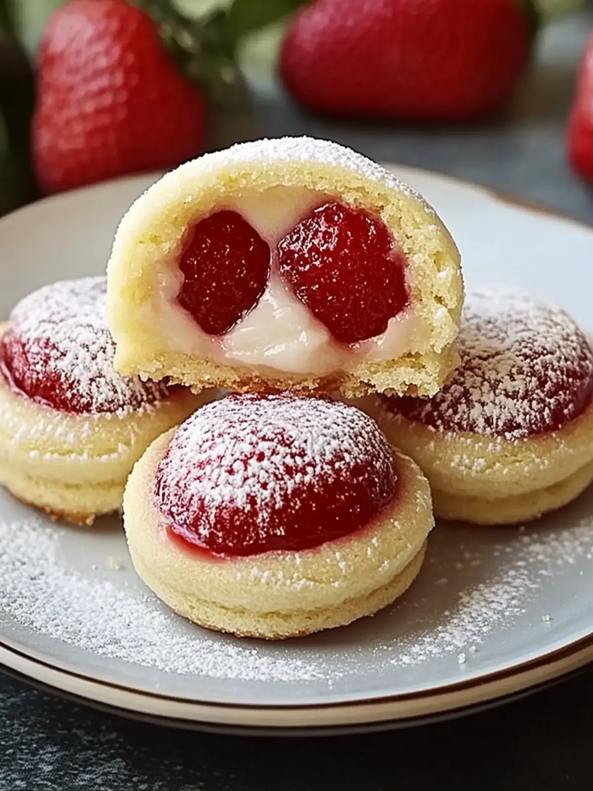 Erdbeer-Käsekuchen-Kekse