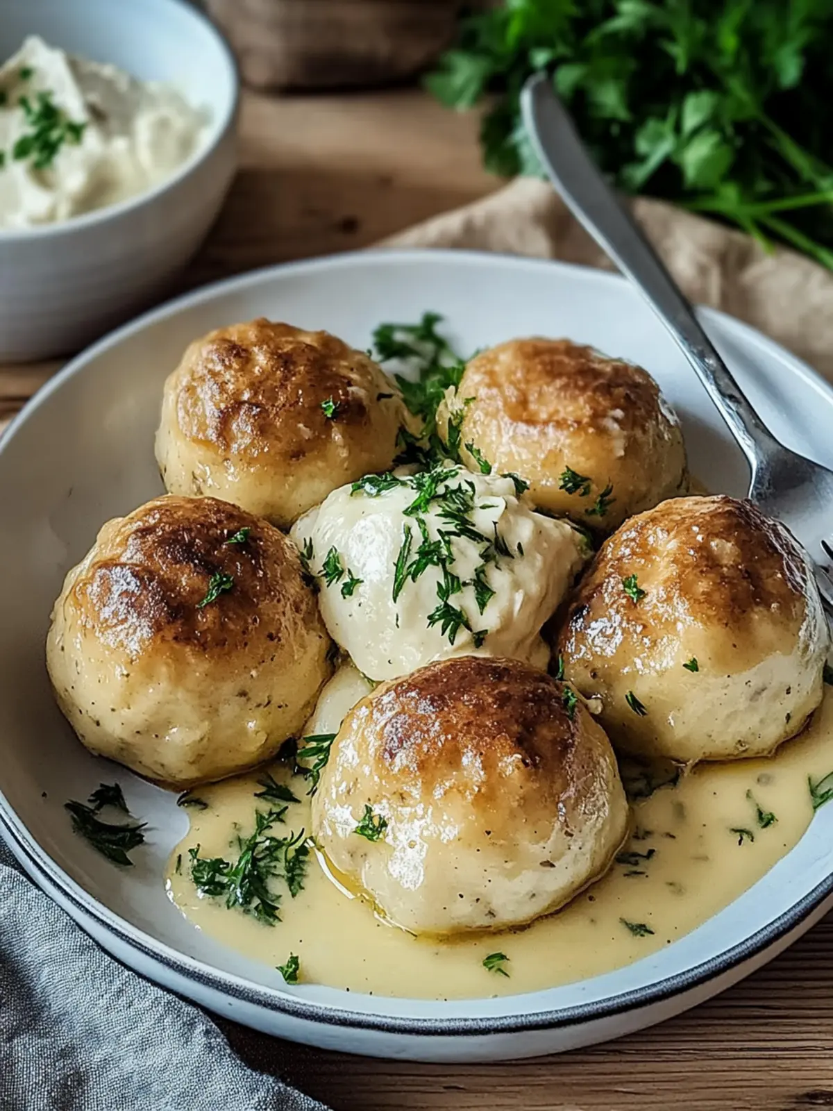 Hackbällchen in cremiger Sauce