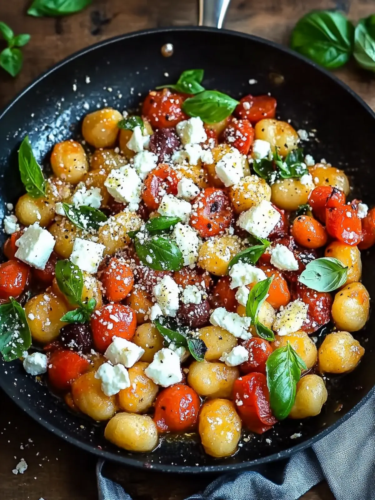 Gnocchi vegetable pan with feta