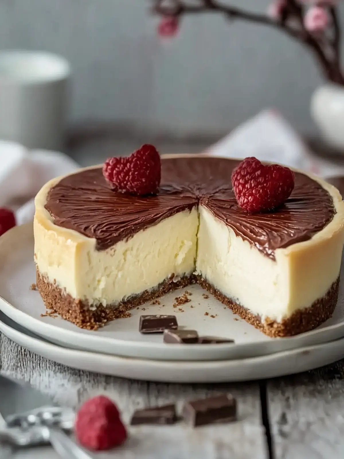 Cheesecake mit Schokoladenboden
