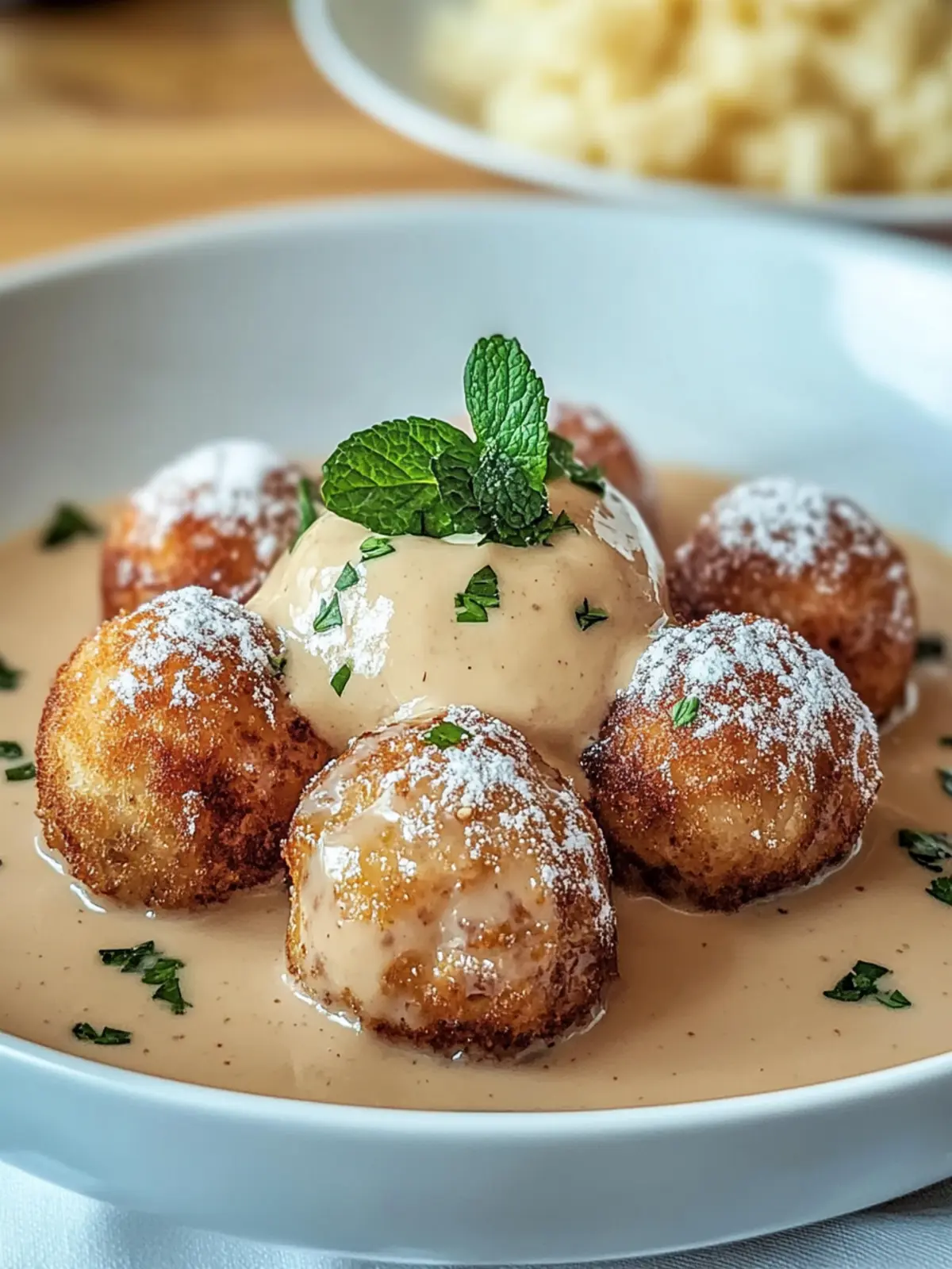 Hackbällchen in cremiger Sauce