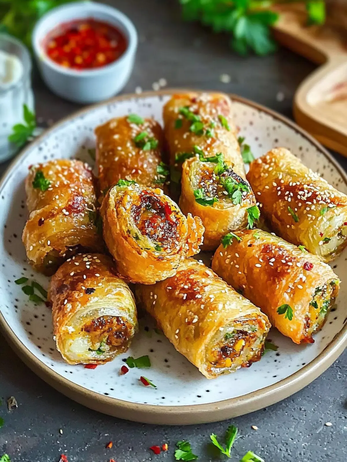 Crispy Frühlingsrollen Heißluftfritteuse