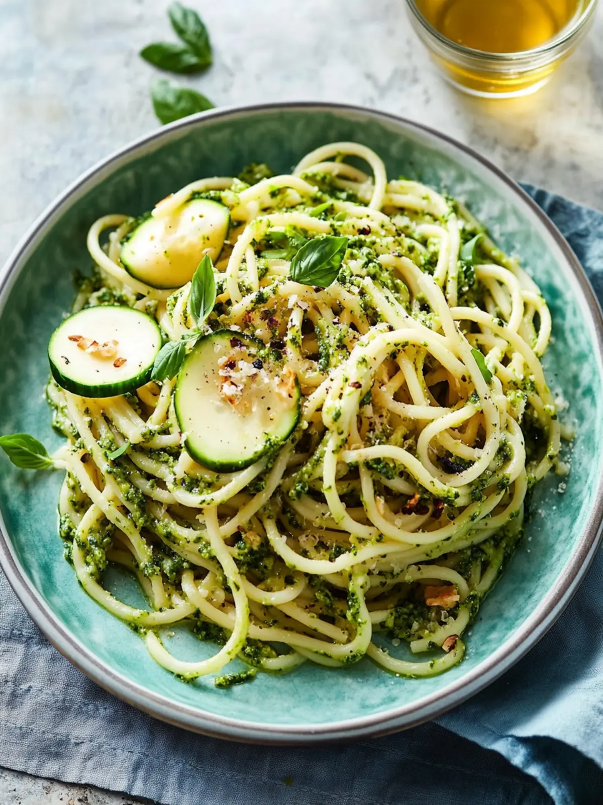 Buchweizen-Zucchini-Spaghetti mit Pesto