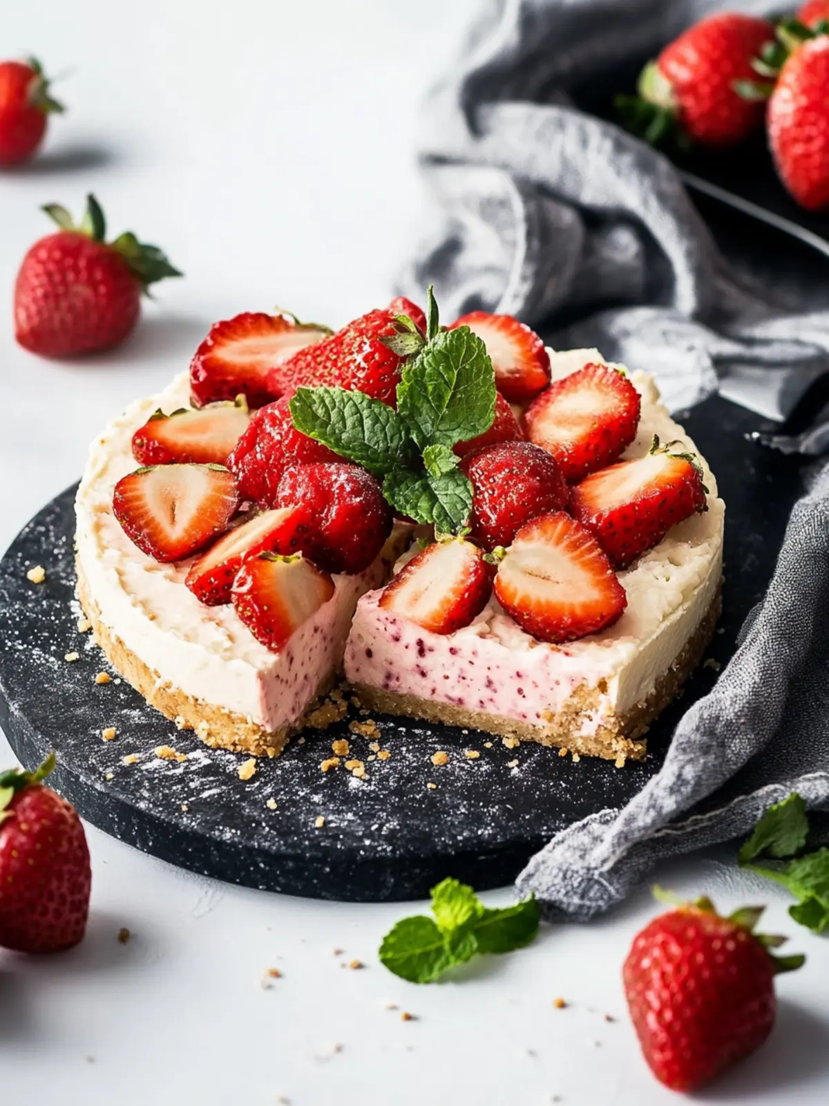 Erdbeer-Käsekuchenriegel