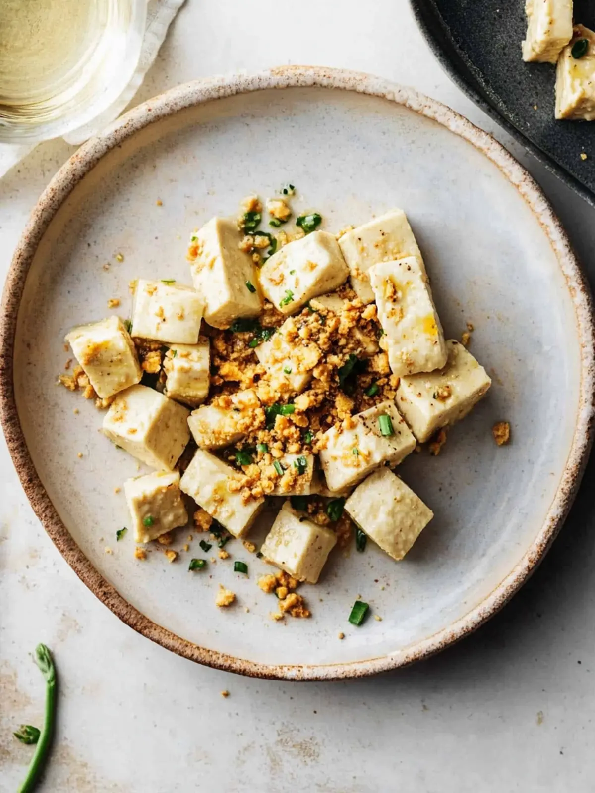 Geschmackvoller seidiger Tofu-Rührei
