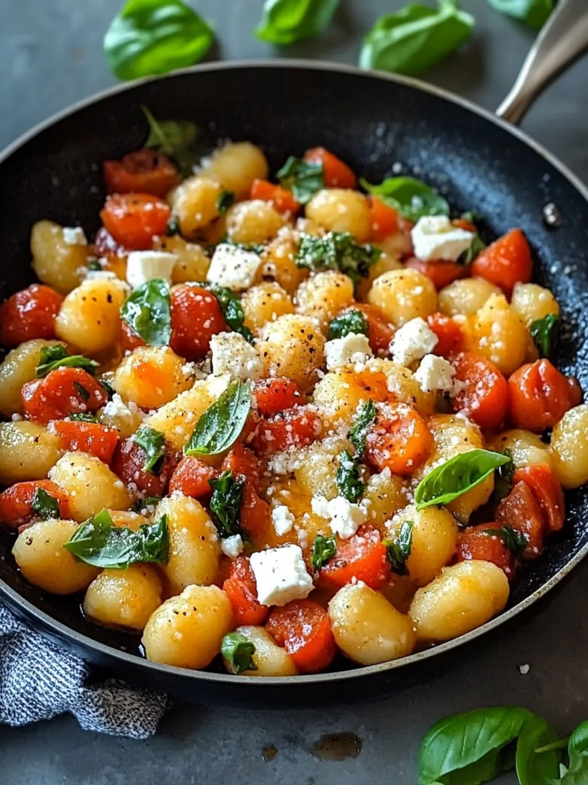 Gnocchi vegetable pan with feta