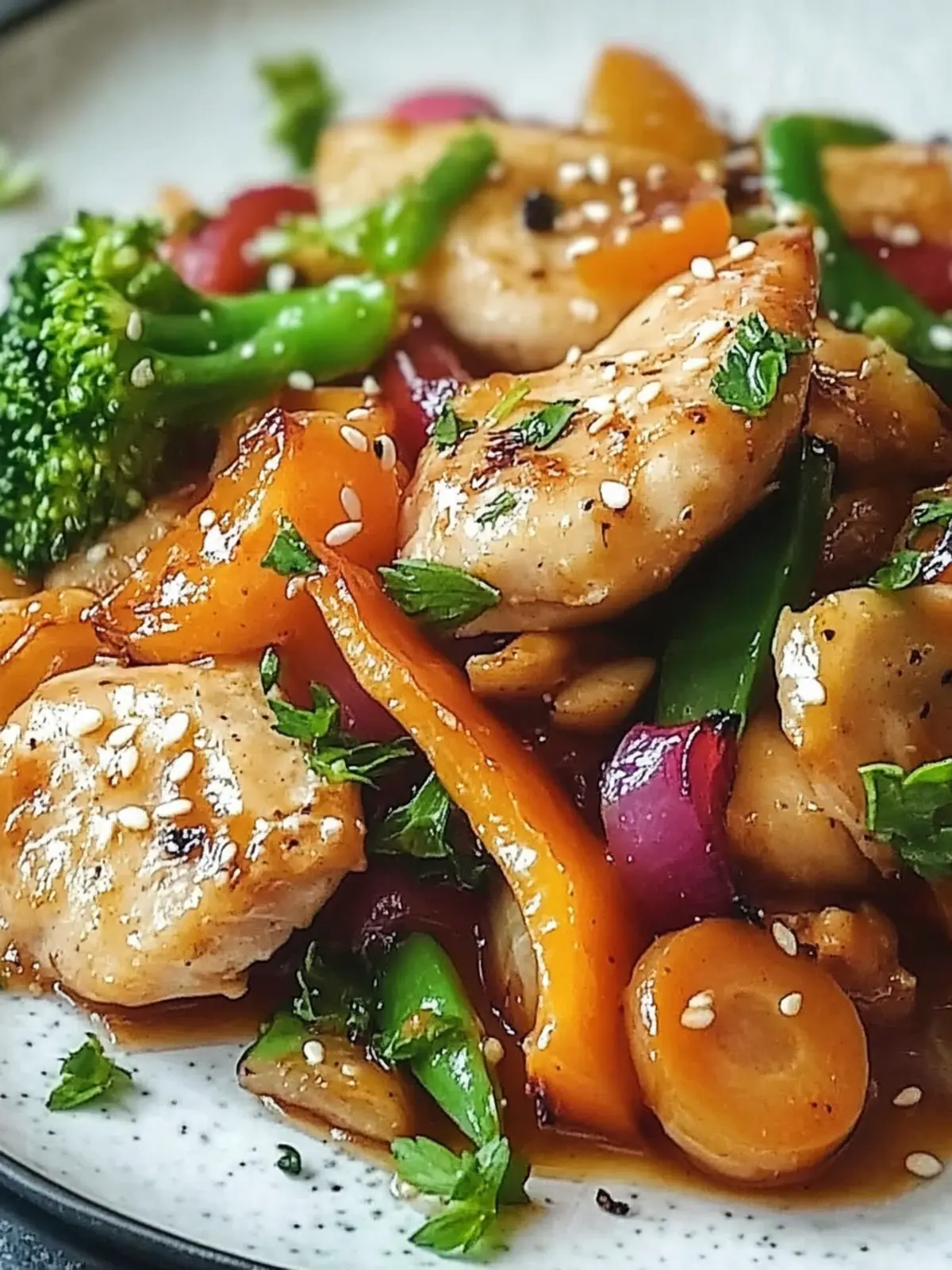 Gemüsepfanne mit Huhn