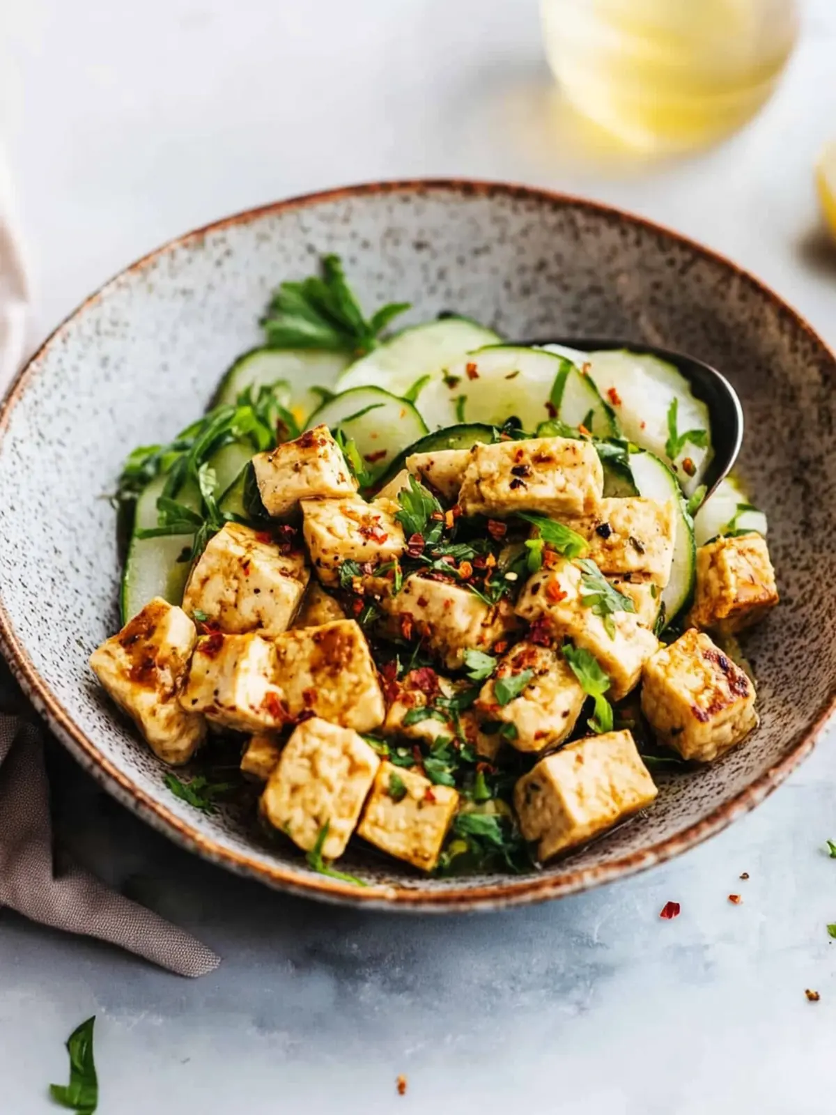 Geschmackvoller seidiger Tofu-Rührei