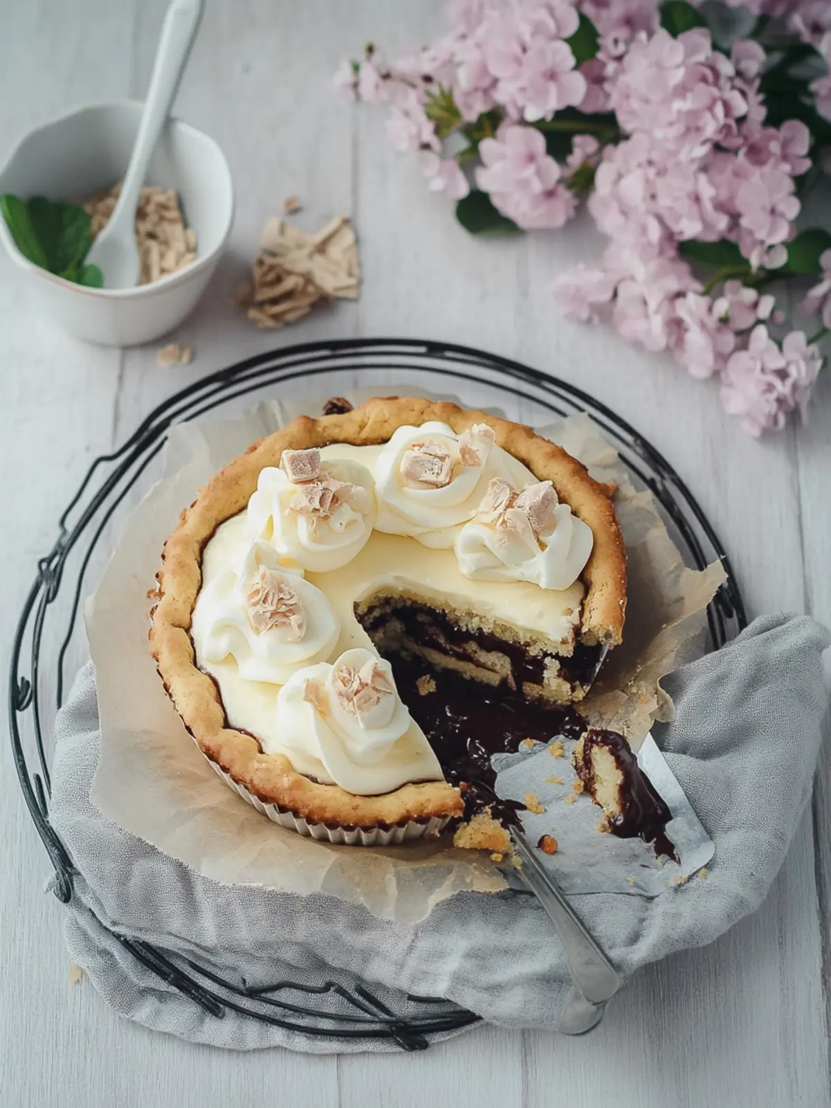 Schokoladenkekstassen mit Vanille-Käsekuchen-Füllung