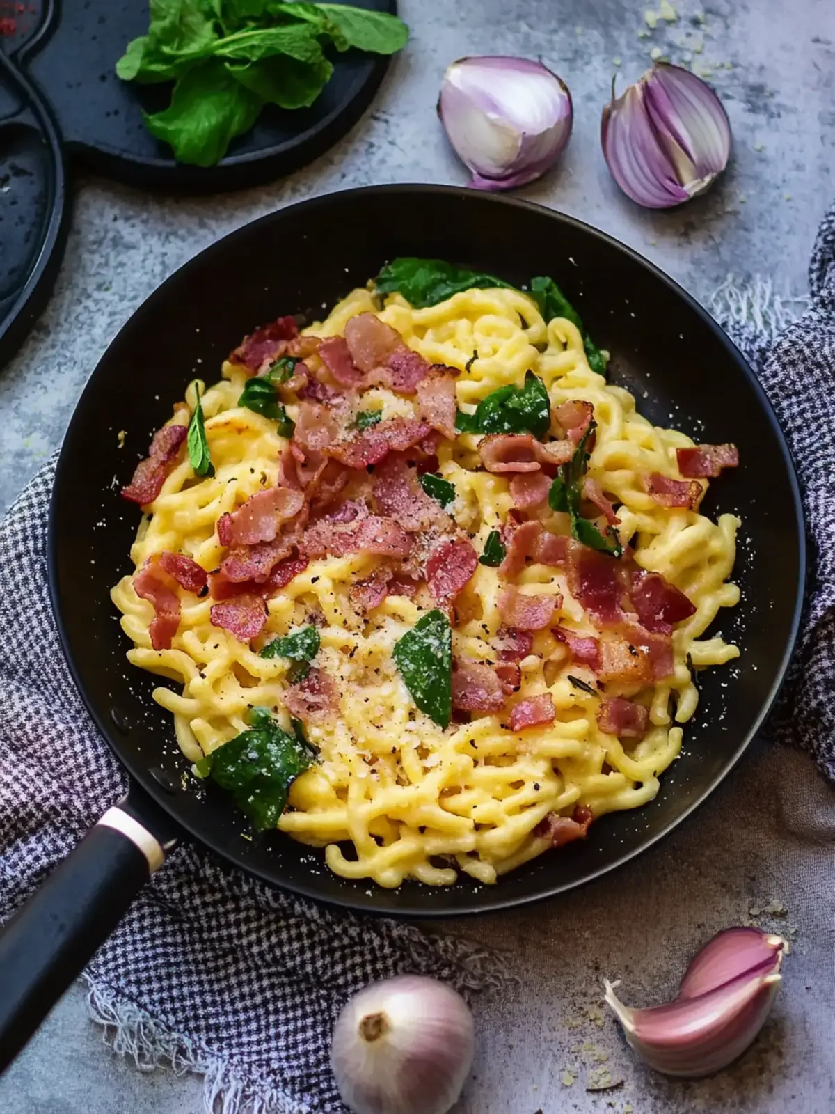 Spätzle Pfanne mit Bacon