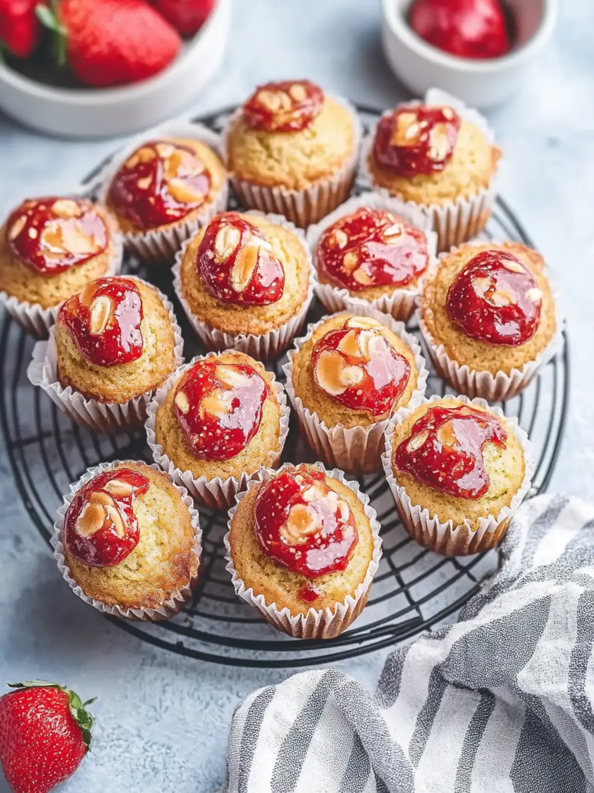 Mini-Muffins mit Erdnussbutter und Marmelade