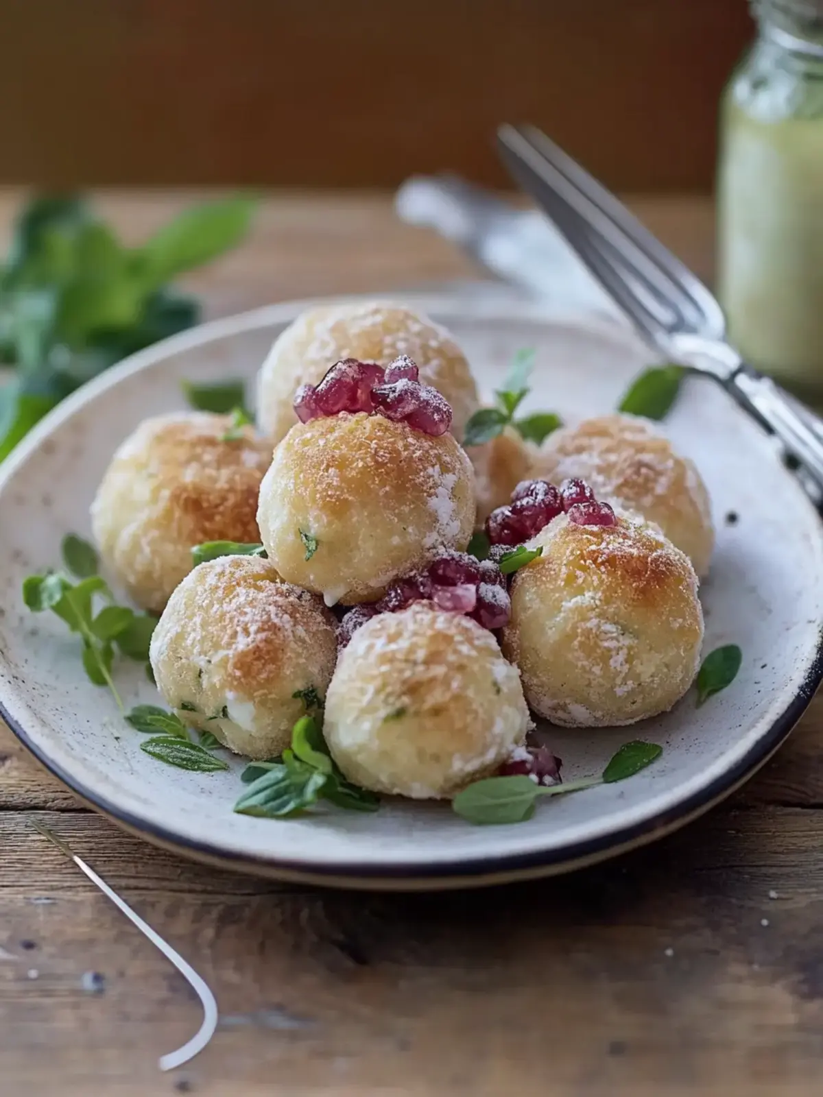 Käseknödel mit Lauchgemüse