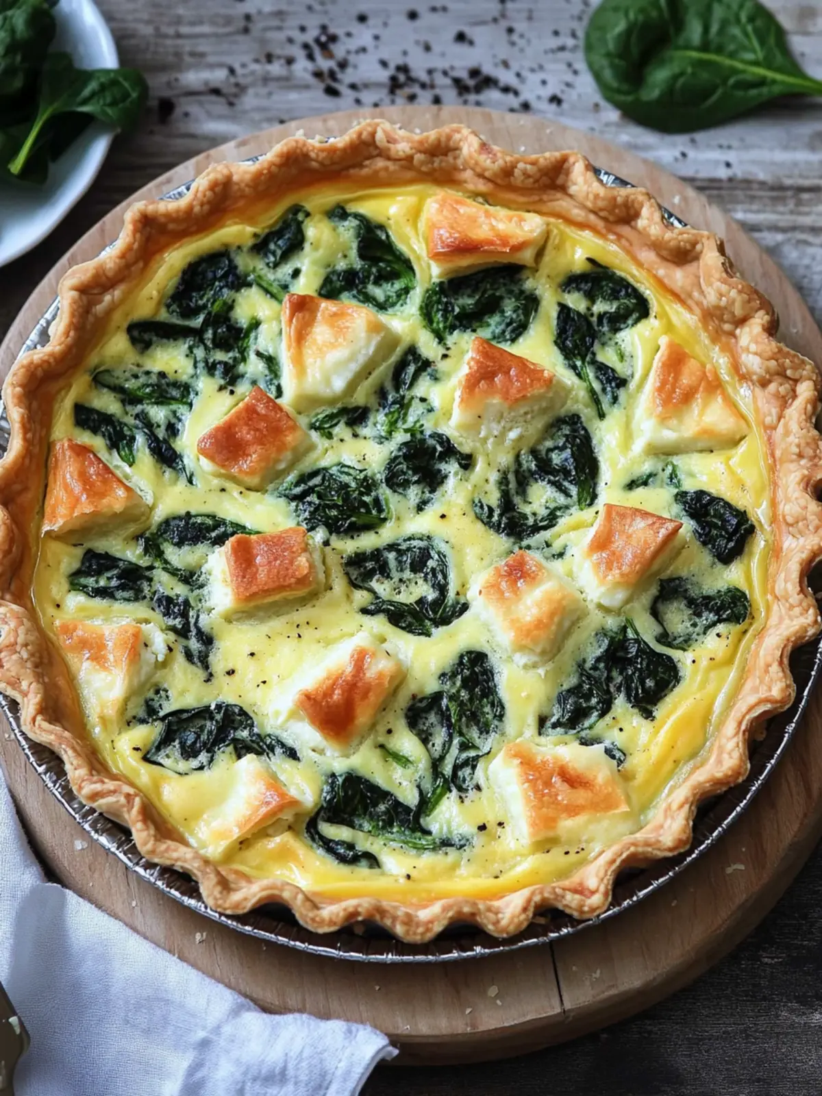 Blätterteig Quiche mit Spinat