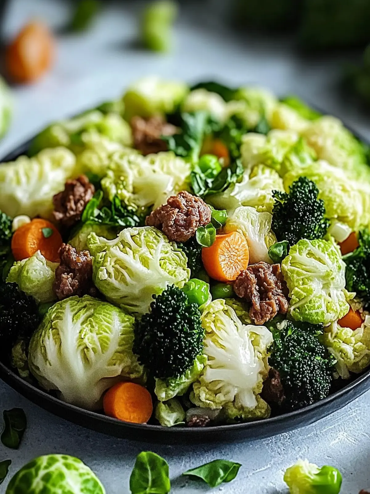 Würzige Rosenkohl-Hackfleisch