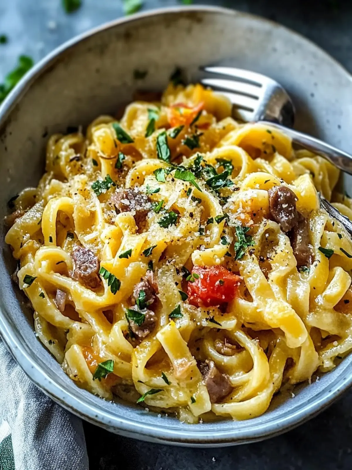 One-Pot-Pasta mit Linsen