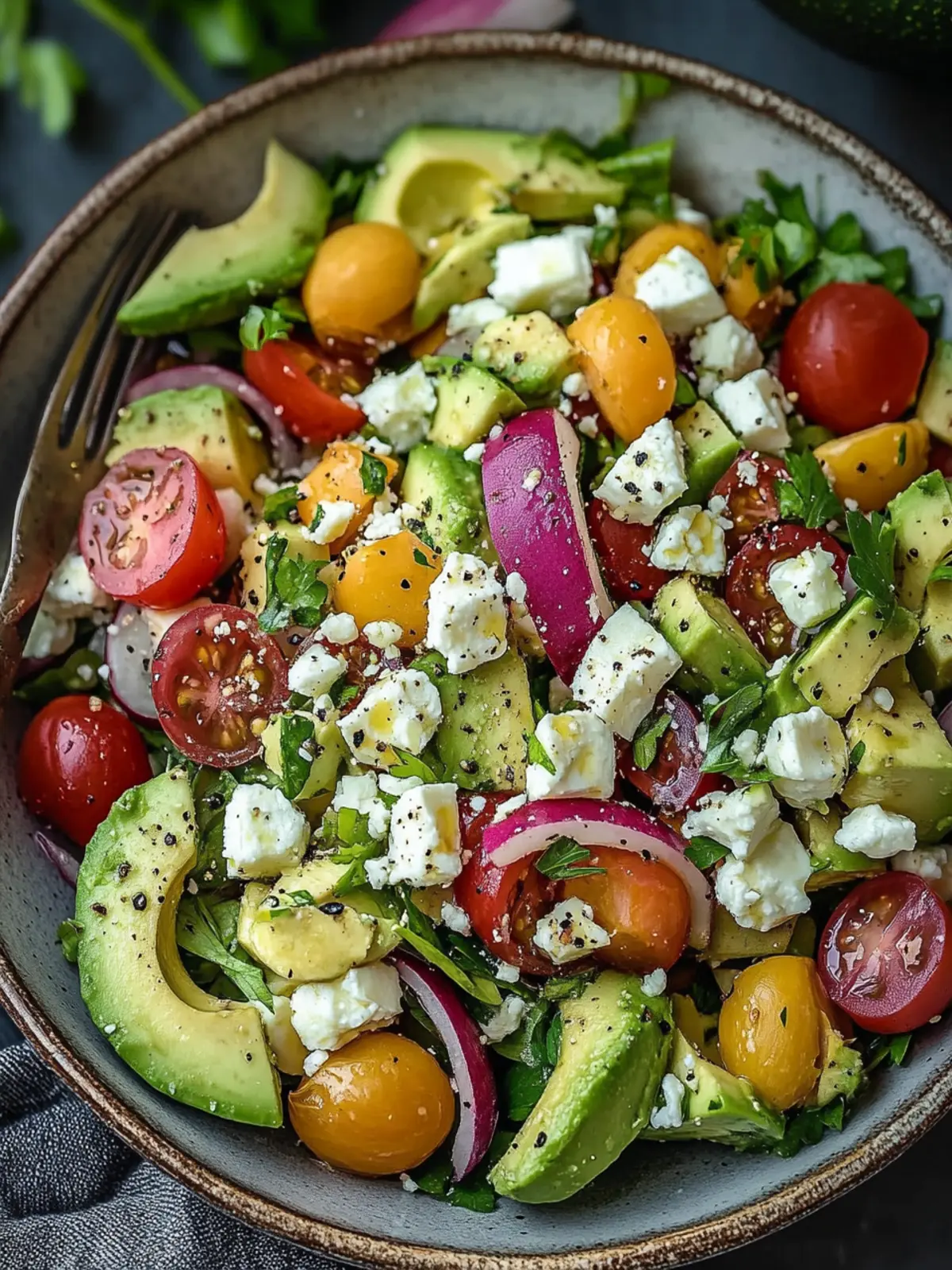 Kichererbsen Feta Avocado Salat
