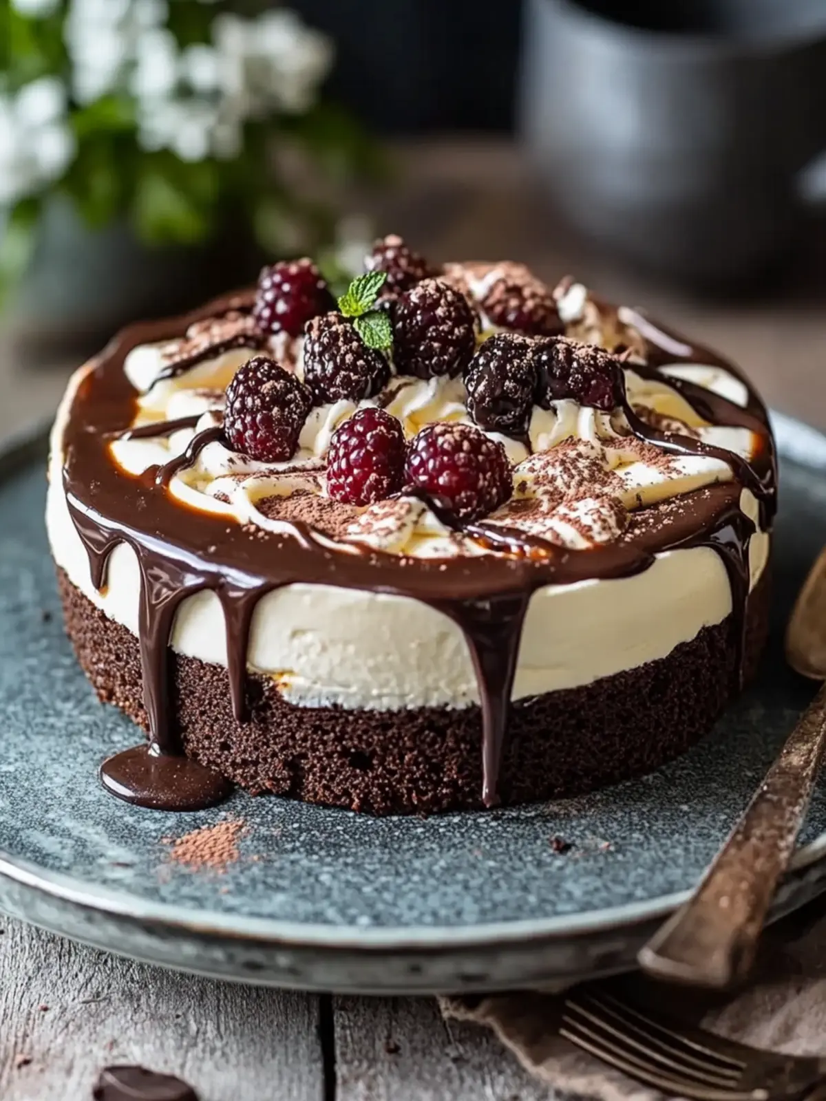 Brownie Cheese Cake Birthday Cake