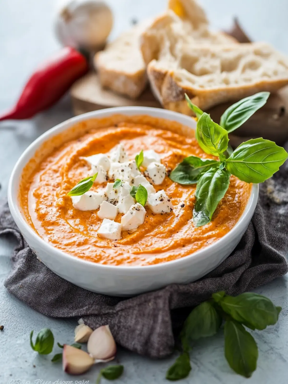 Paprika-Feta-Dip – herrlich auch als Brotaufstrich