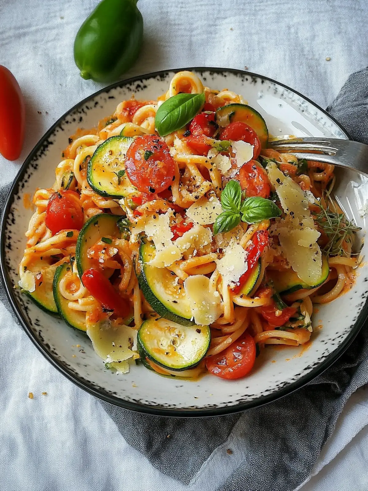 Zucchini - Paprika - Nudeln