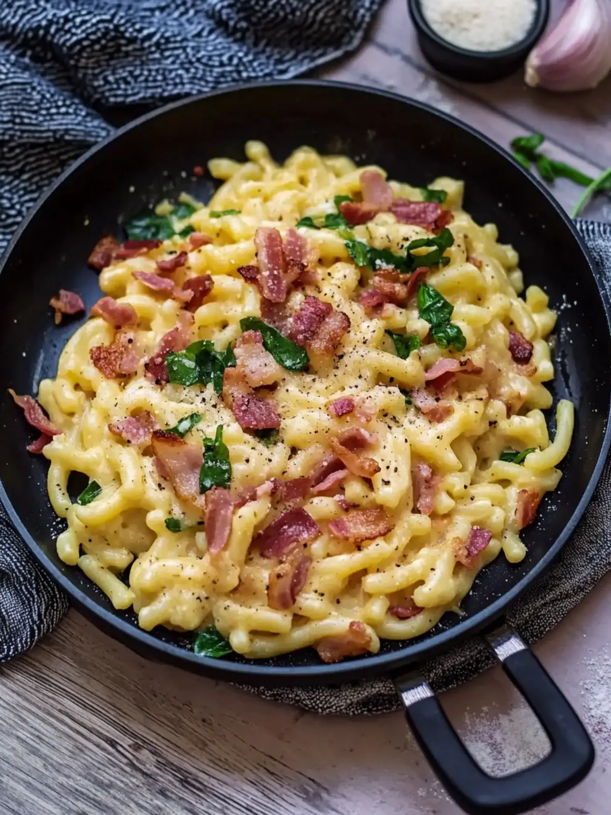 Spätzle Pfanne mit Bacon