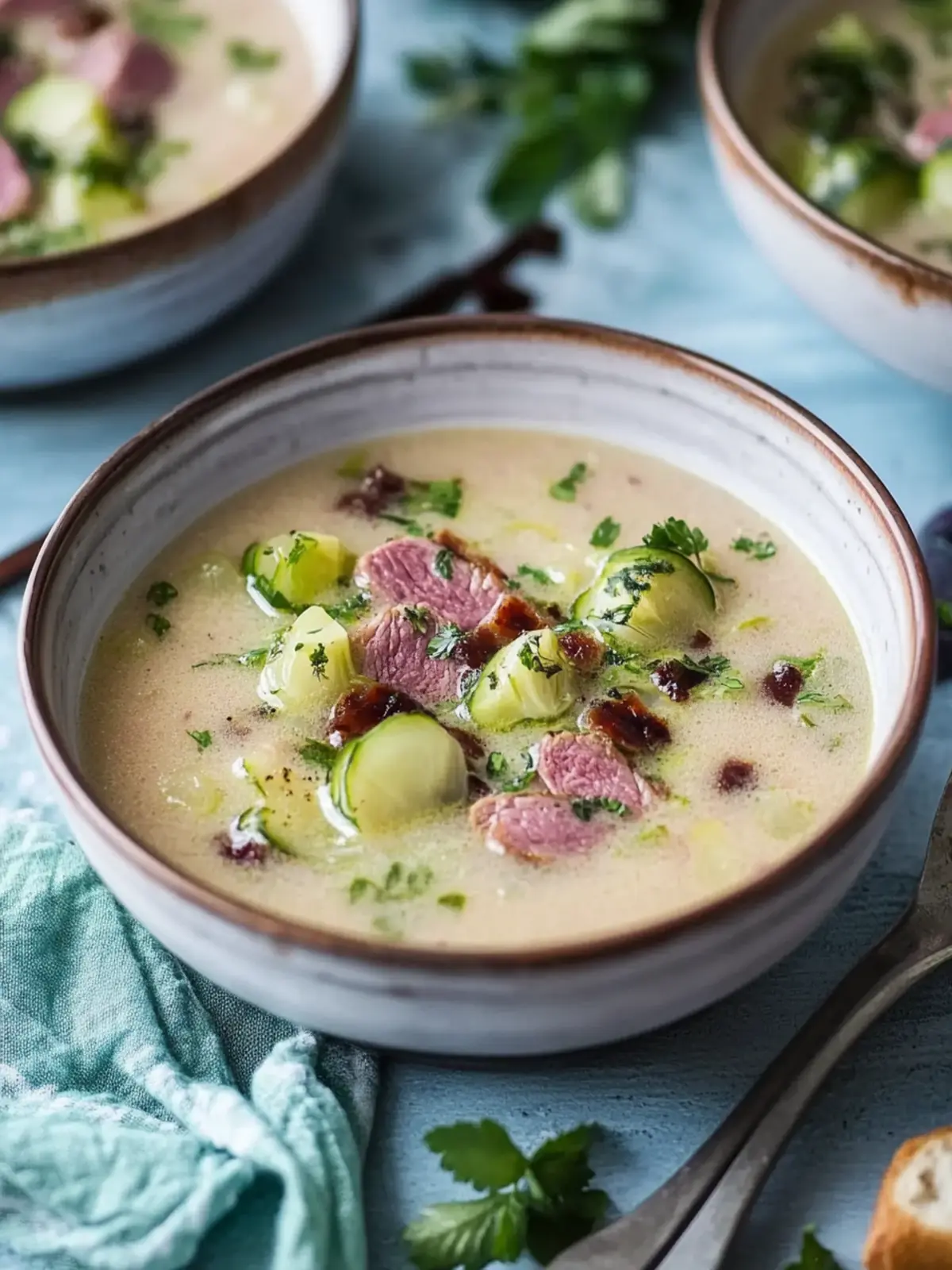 Rosenkohlsuppe mit Hackfleisch
