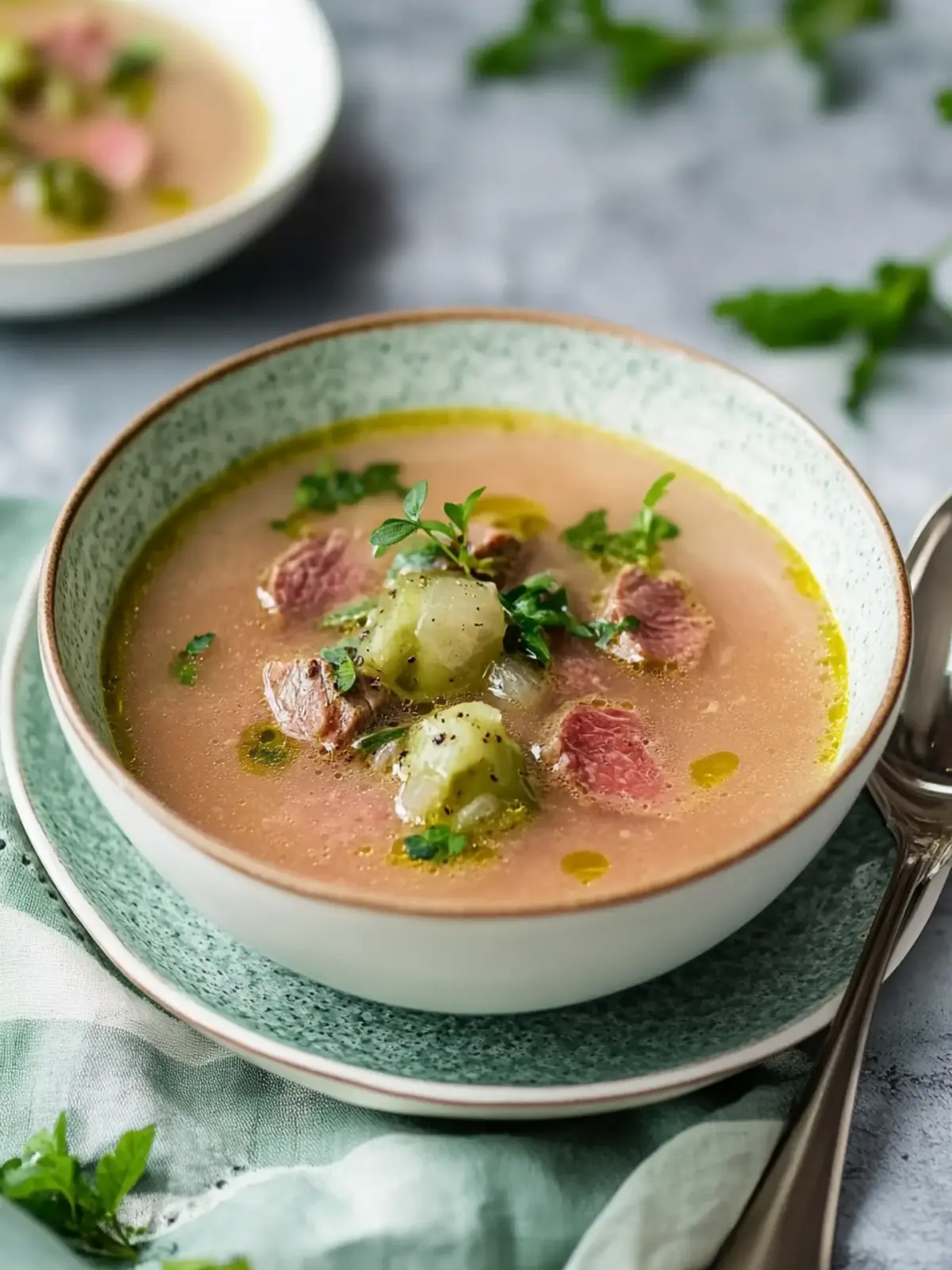 Rosenkohlsuppe mit Hackfleisch